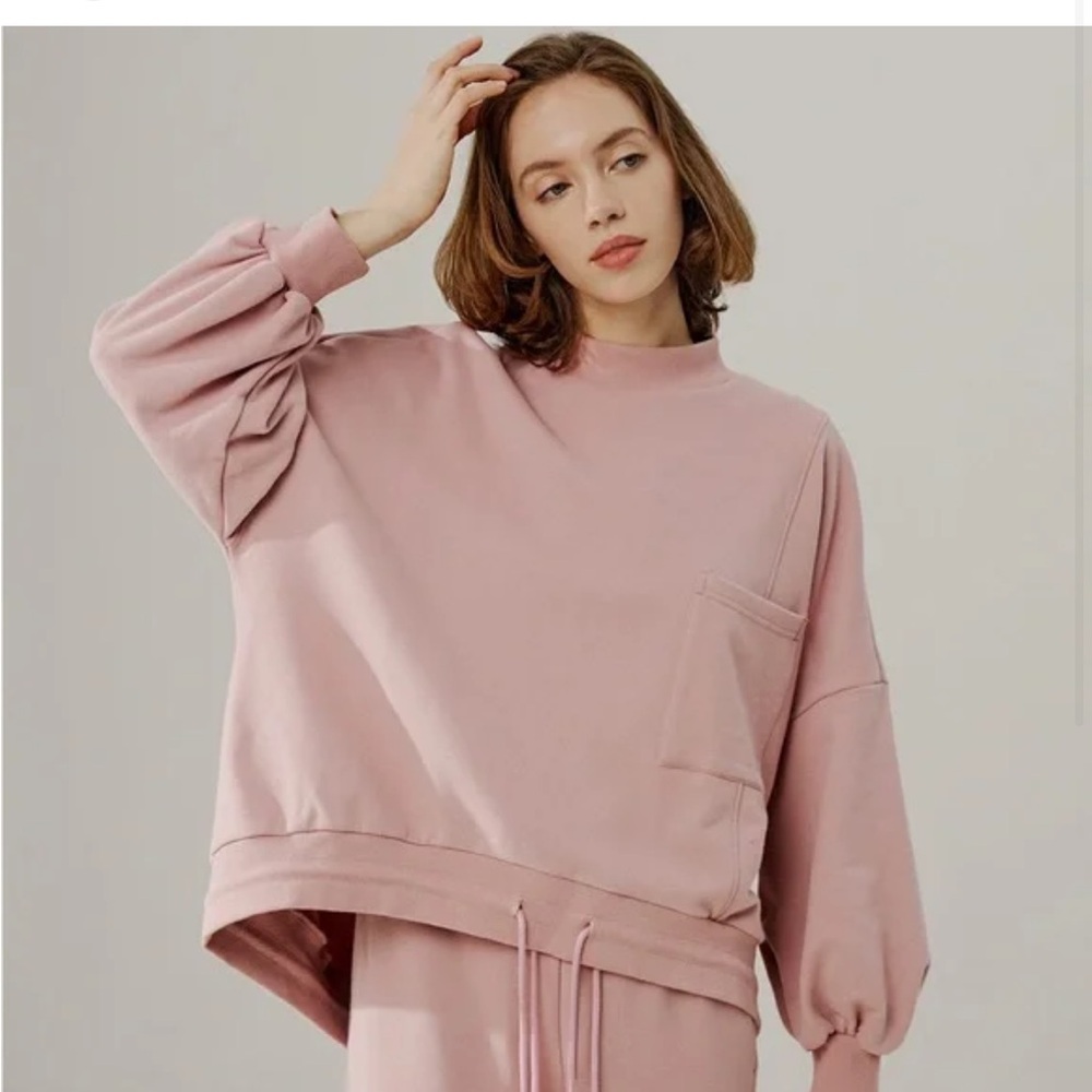 Nap‎ Loungewear Women's Oversized Drawstring Hem Sweatshirt Pink- Size Medium